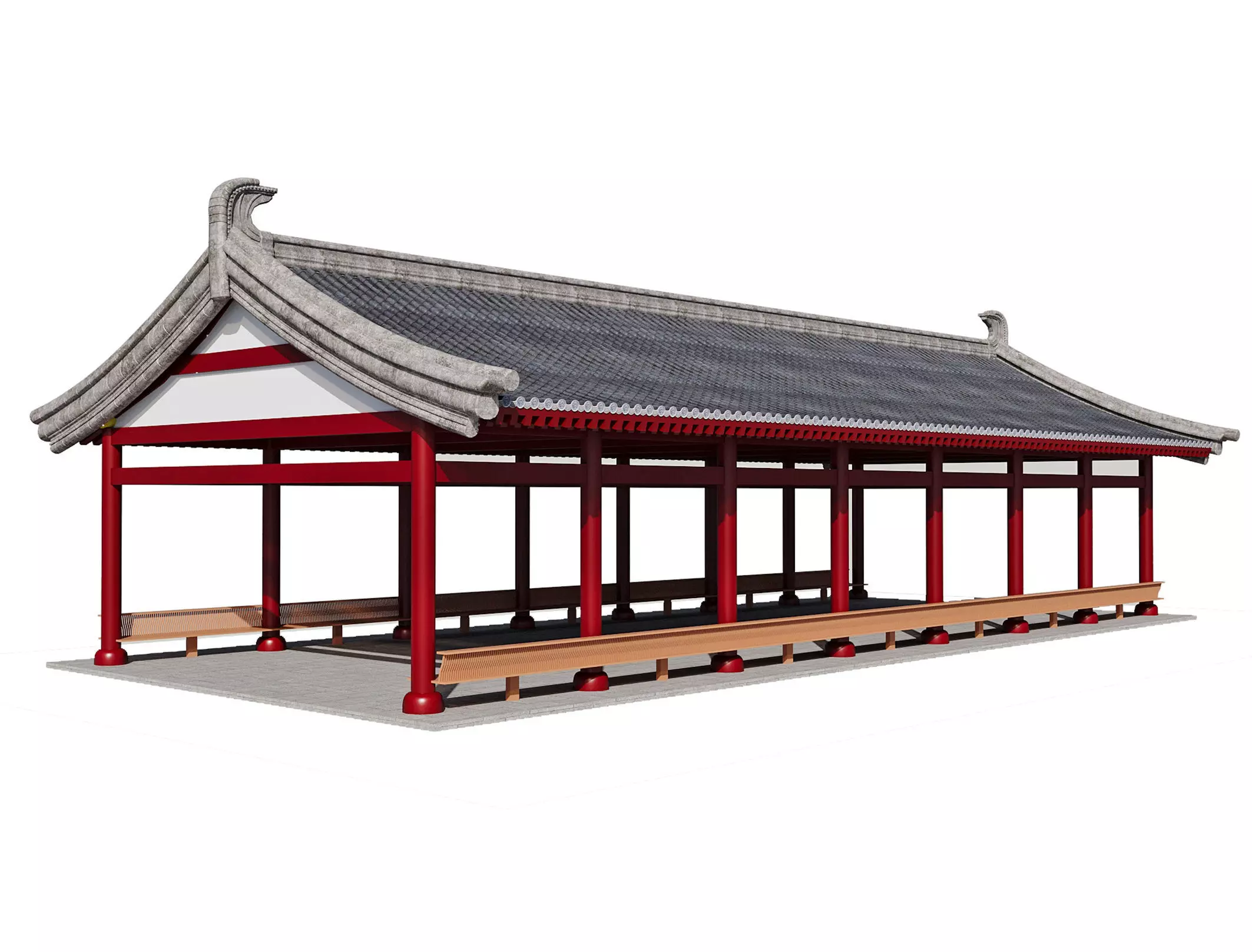 East Asian Covered Corridor 3D model