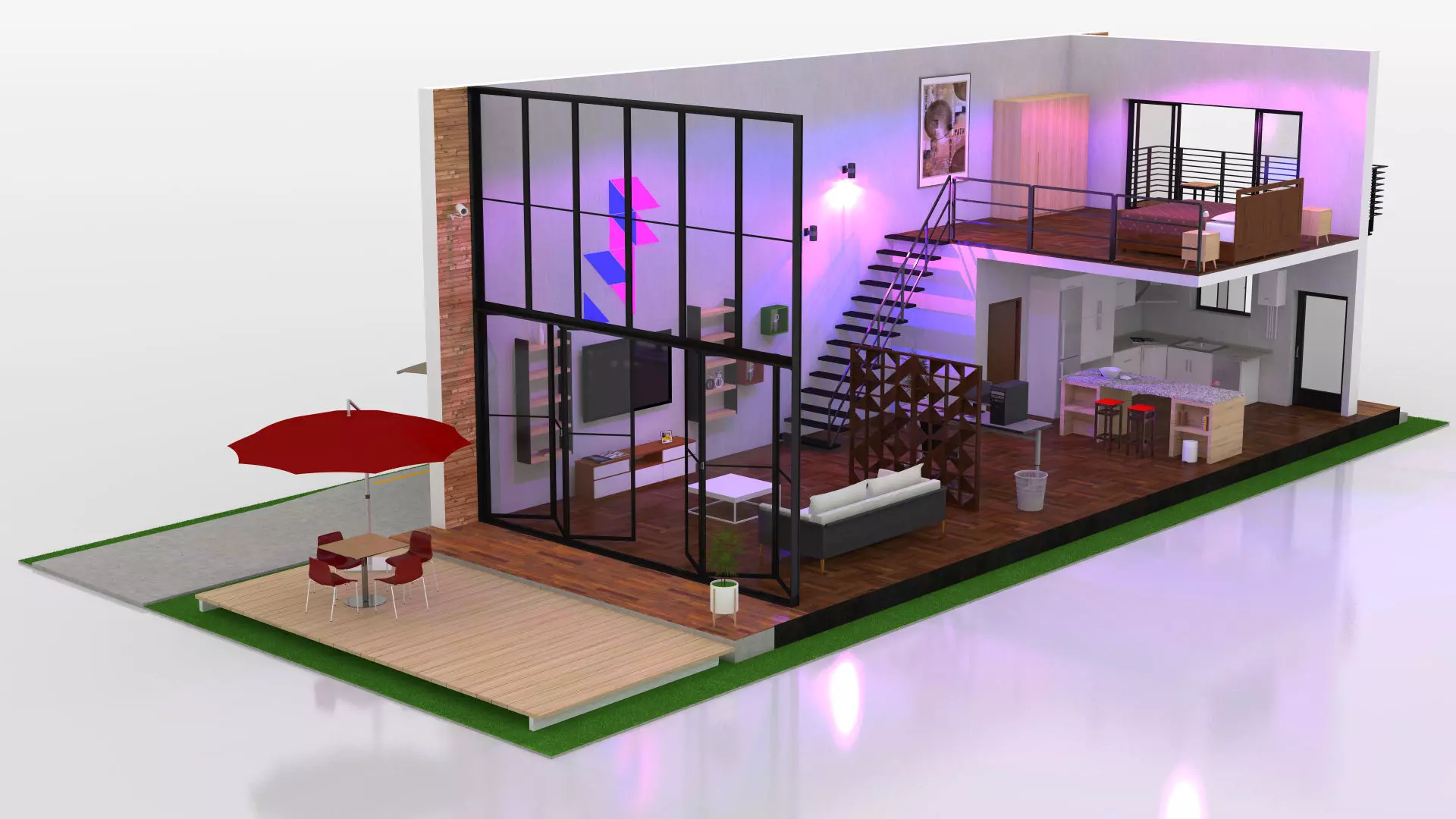 Duplex Home 3D model_12