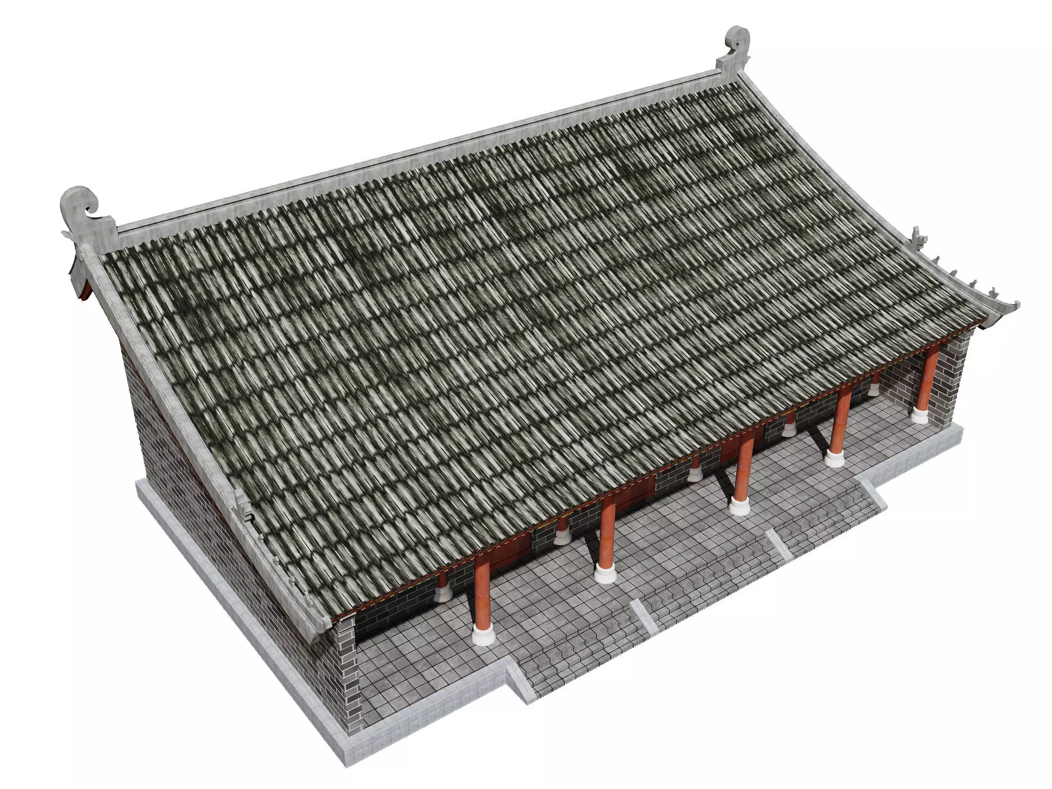 Chinese Ancestral Hall 3D model_1