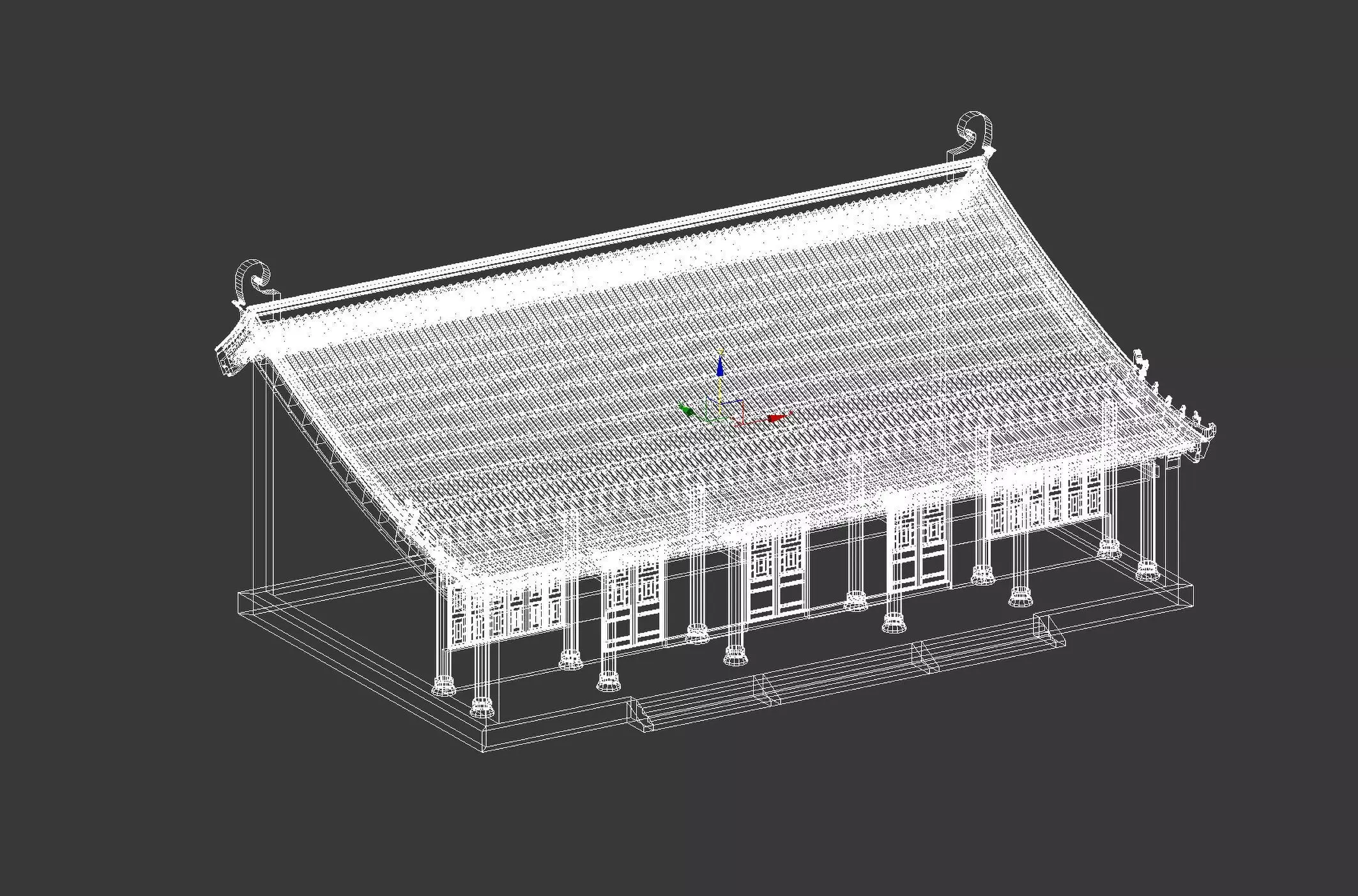 Chinese Ancestral Hall 3D model_9