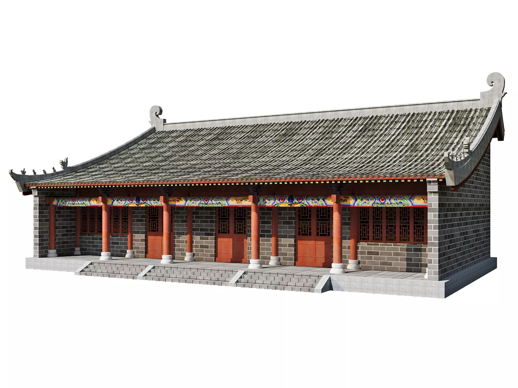 Chinese Ancestral Hall 3D model_0