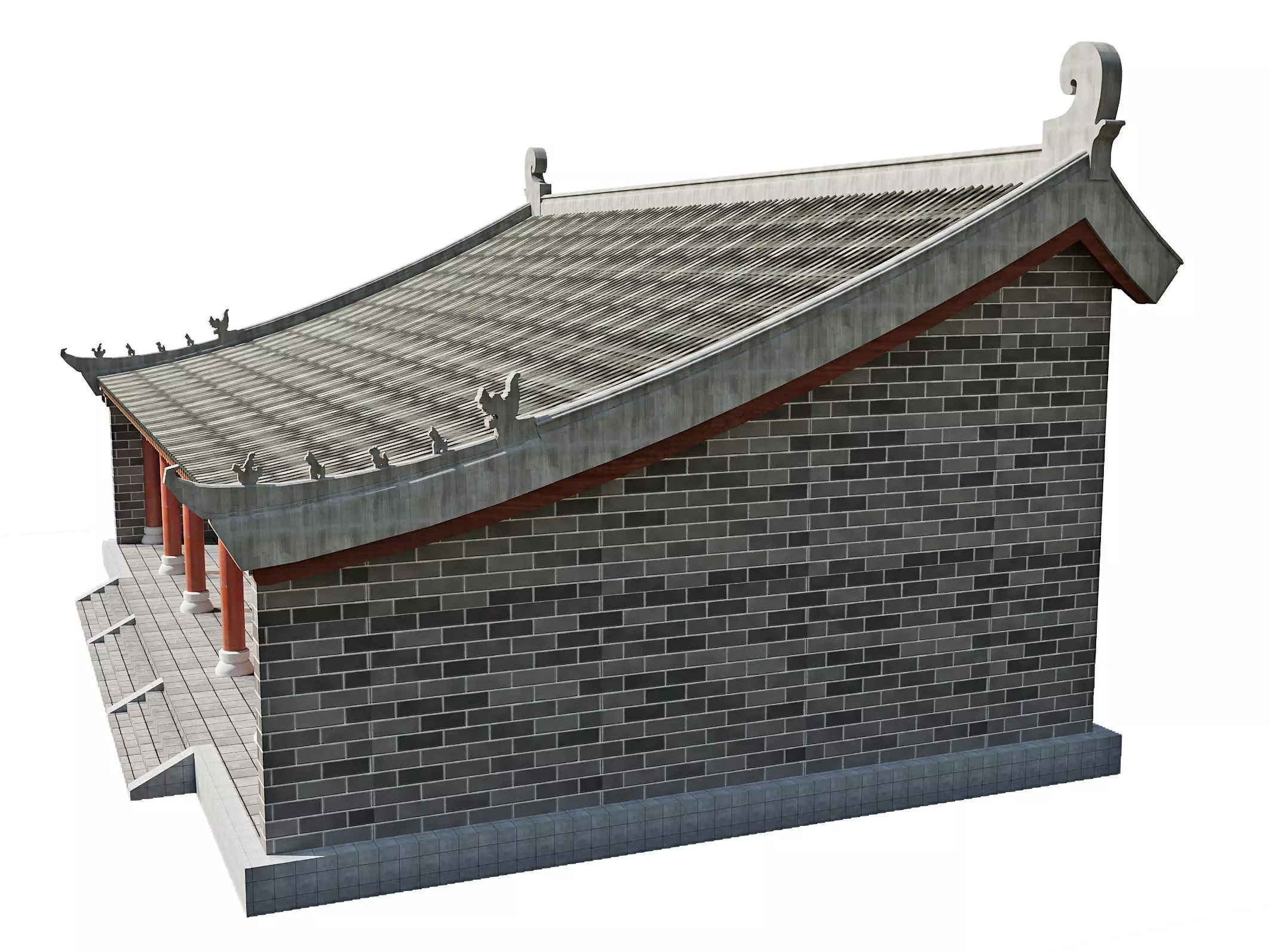 Chinese Ancestral Hall 3D model_5