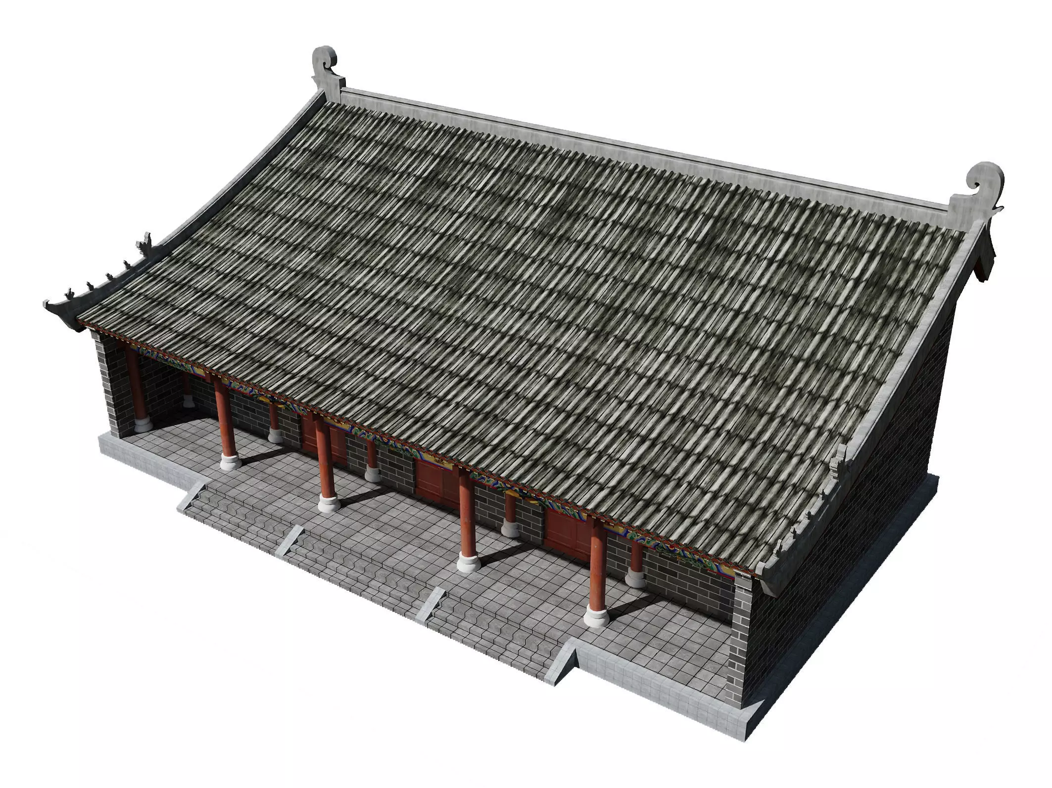 Chinese Ancestral Hall 3D model_2