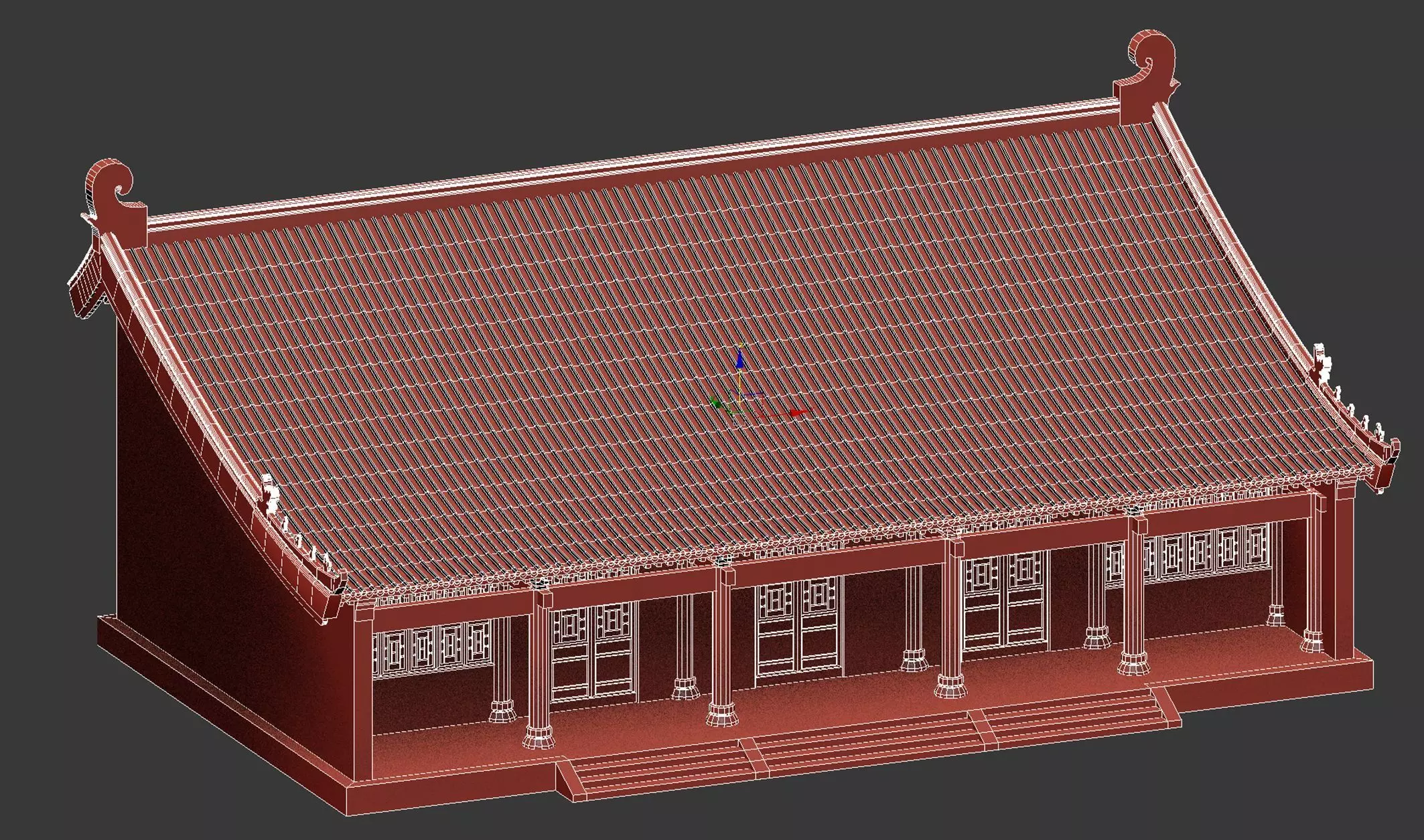 Chinese Ancestral Hall 3D model_10