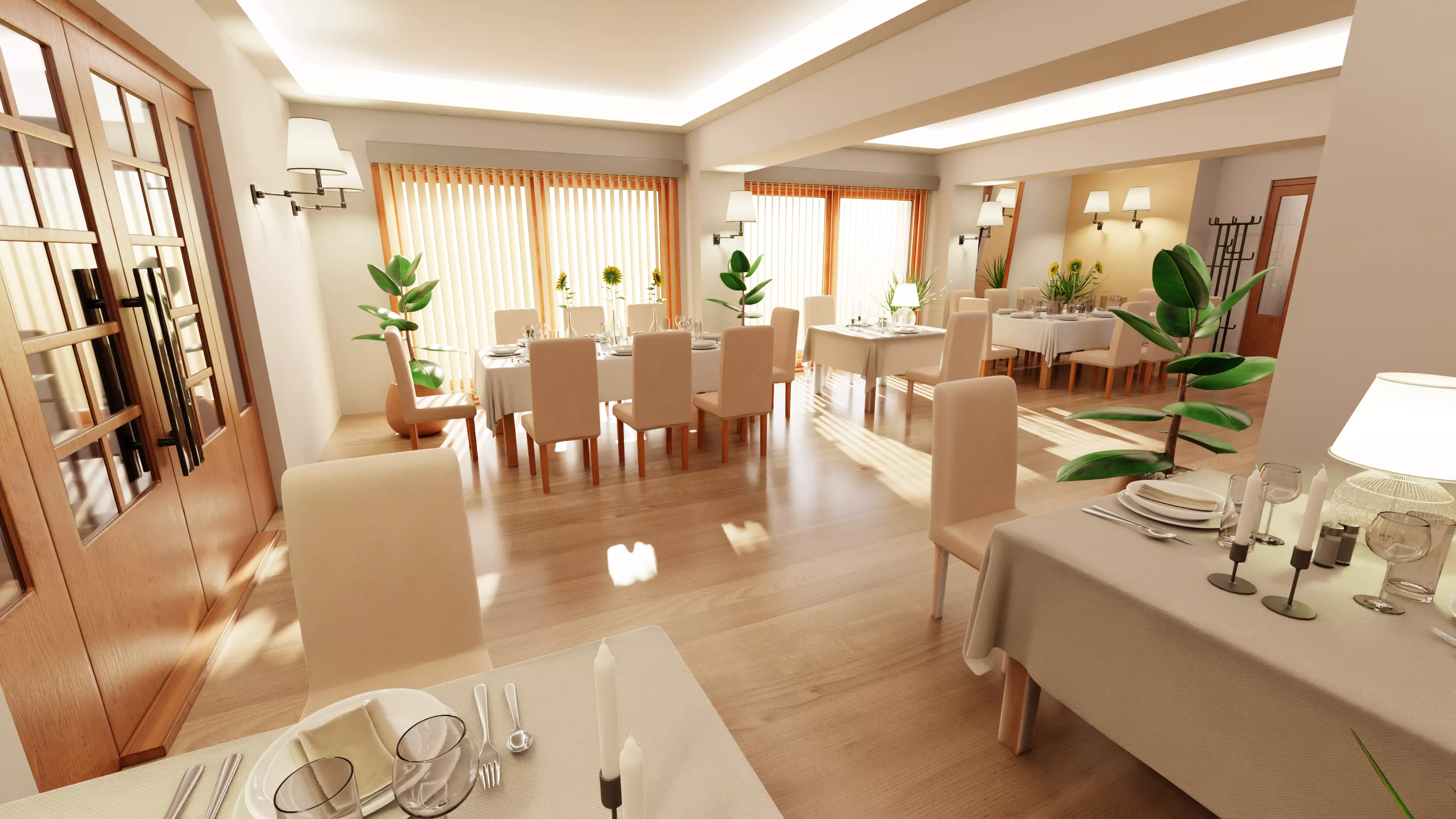 -Restaurant Interior V1- 3D model_1