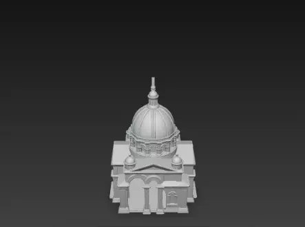 3D Christmas Church Building Model 3D print model_8