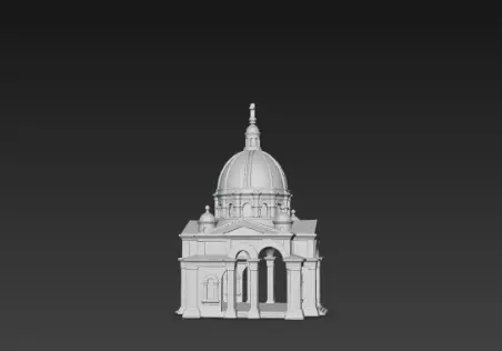 3D Christmas Church Building Model 3D print model_3