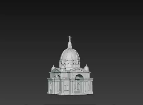 3D Christmas Church Building Model 3D print model_2