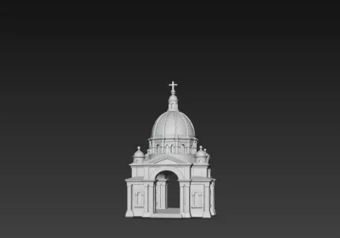 3D Christmas Church Building Model 3D print model_5