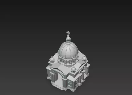 3D Christmas Church Building Model 3D print model_6