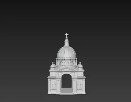 3D Christmas Church Building Model 3D print model_1