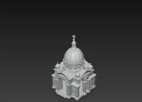 3D Christmas Church Building Model 3D print model_9