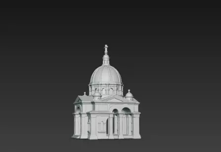 3D Christmas Church Building Model 3D print model_4