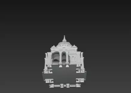 3D Christmas Church Building Model 3D print model_11