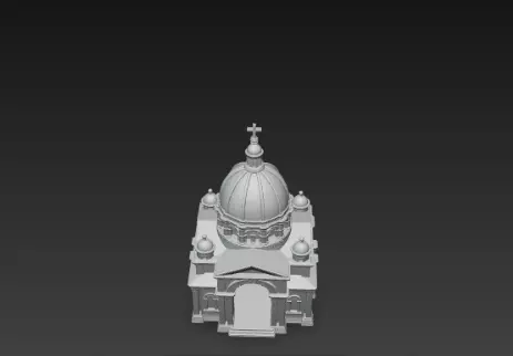3D Christmas Church Building Model 3D print model_7