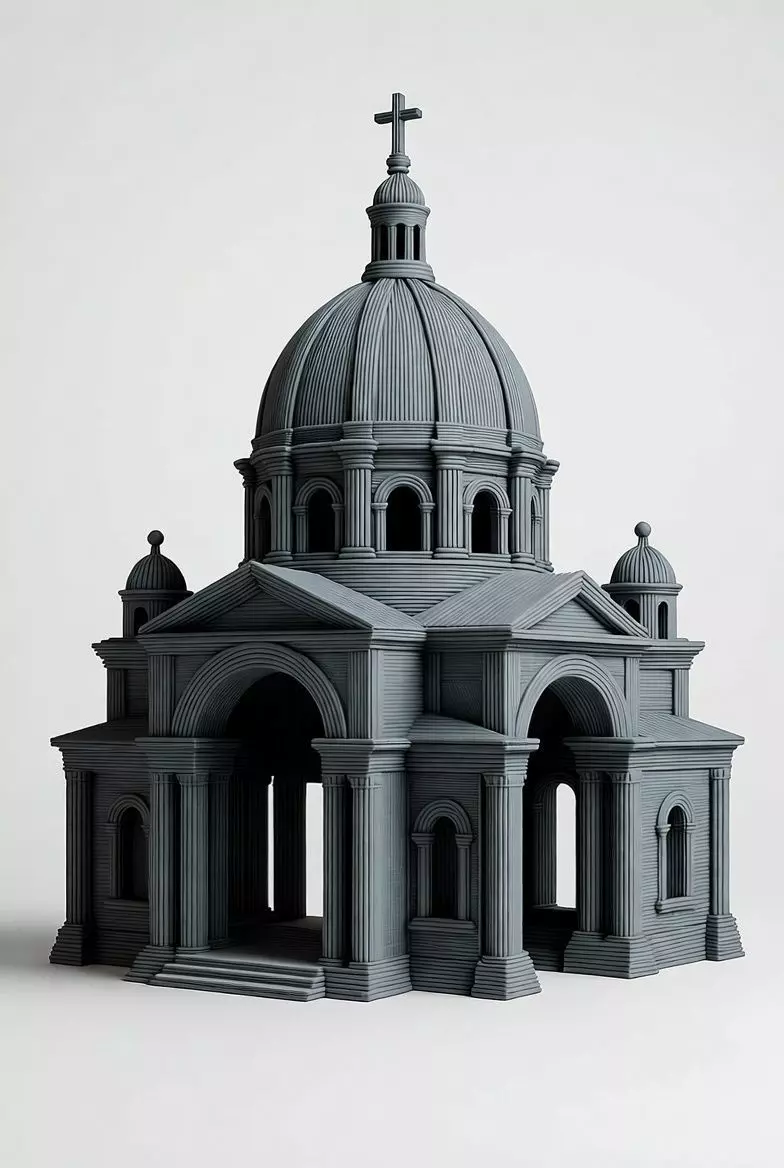 3D Christmas Church Building Model 3D print model_0