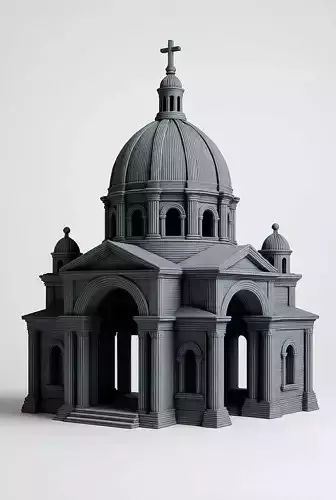 3D Christmas Church Building Model 3D print model 3D Christmas Church Building Model 3D print model
