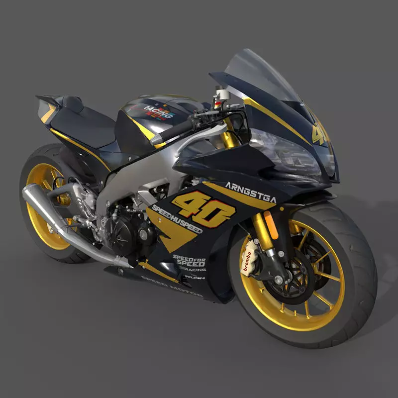 Realistic Sport Motorcycle Racing 3D model_0