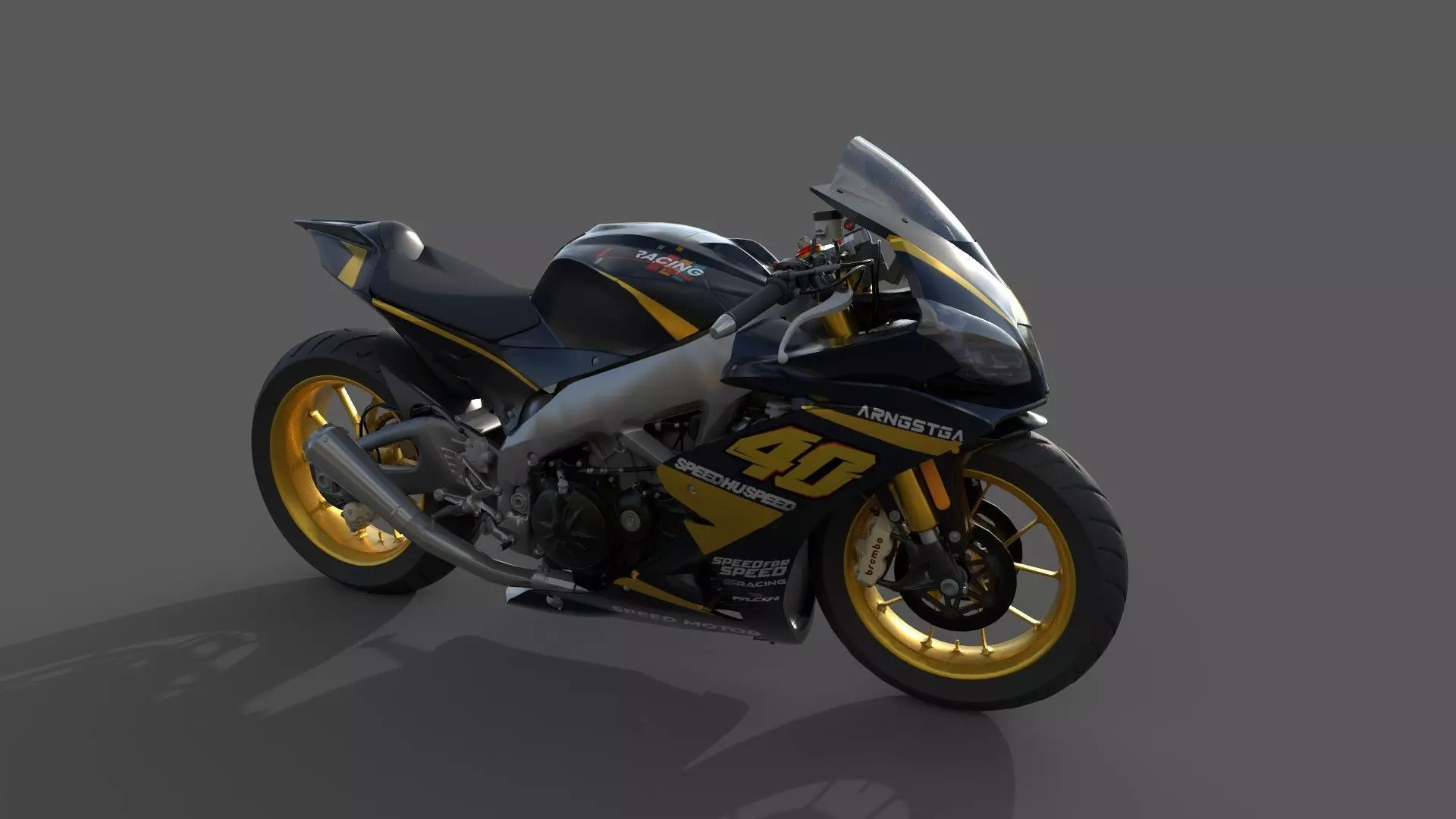 Realistic Sport Motorcycle Racing 3D model_11