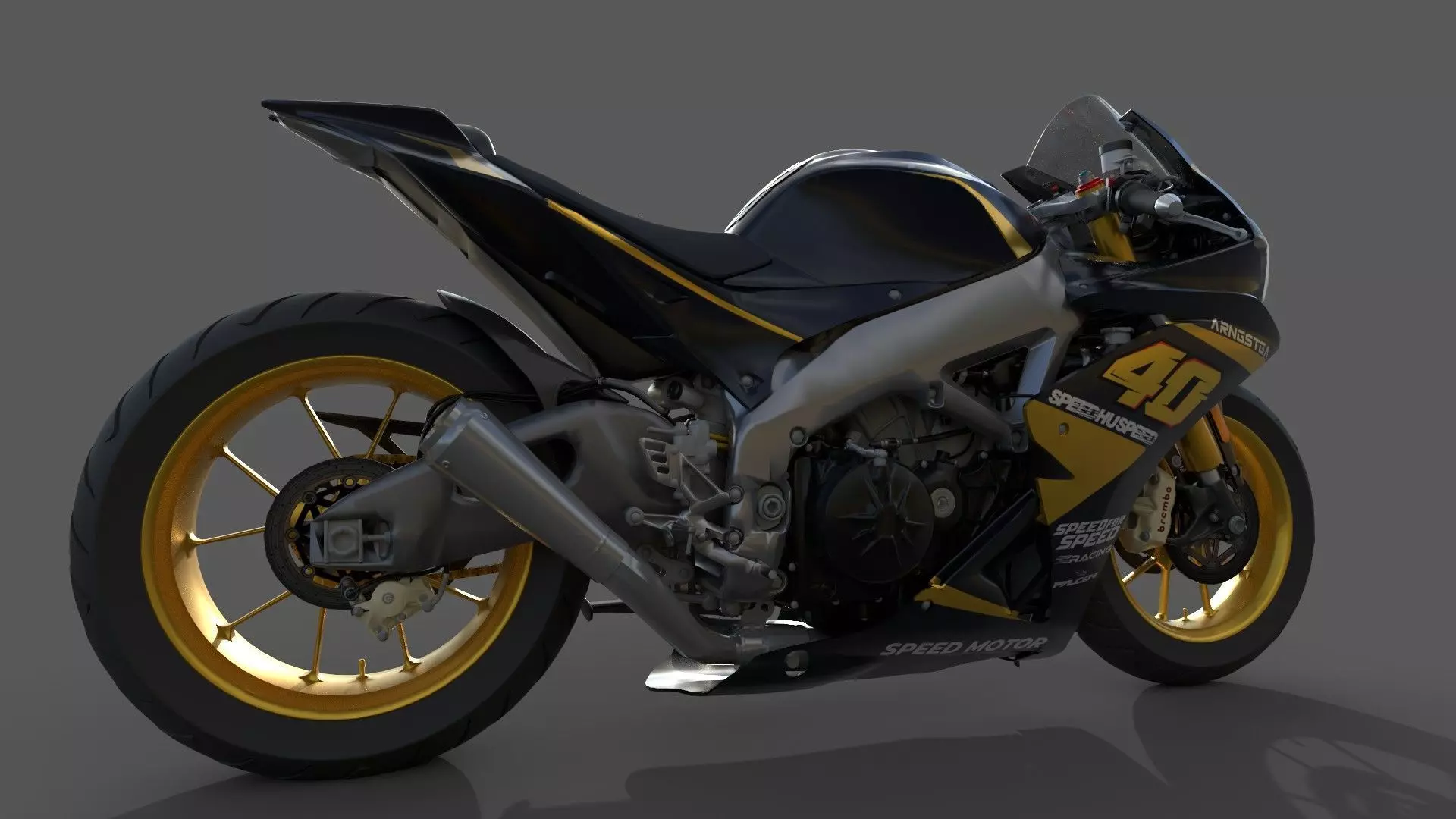 Realistic Sport Motorcycle Racing 3D model_10