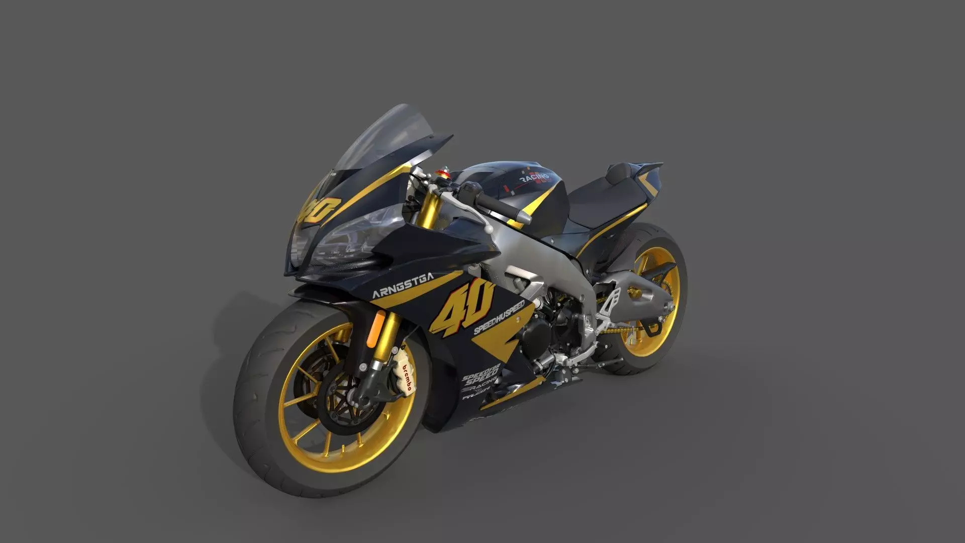 Realistic Sport Motorcycle Racing 3D model_13