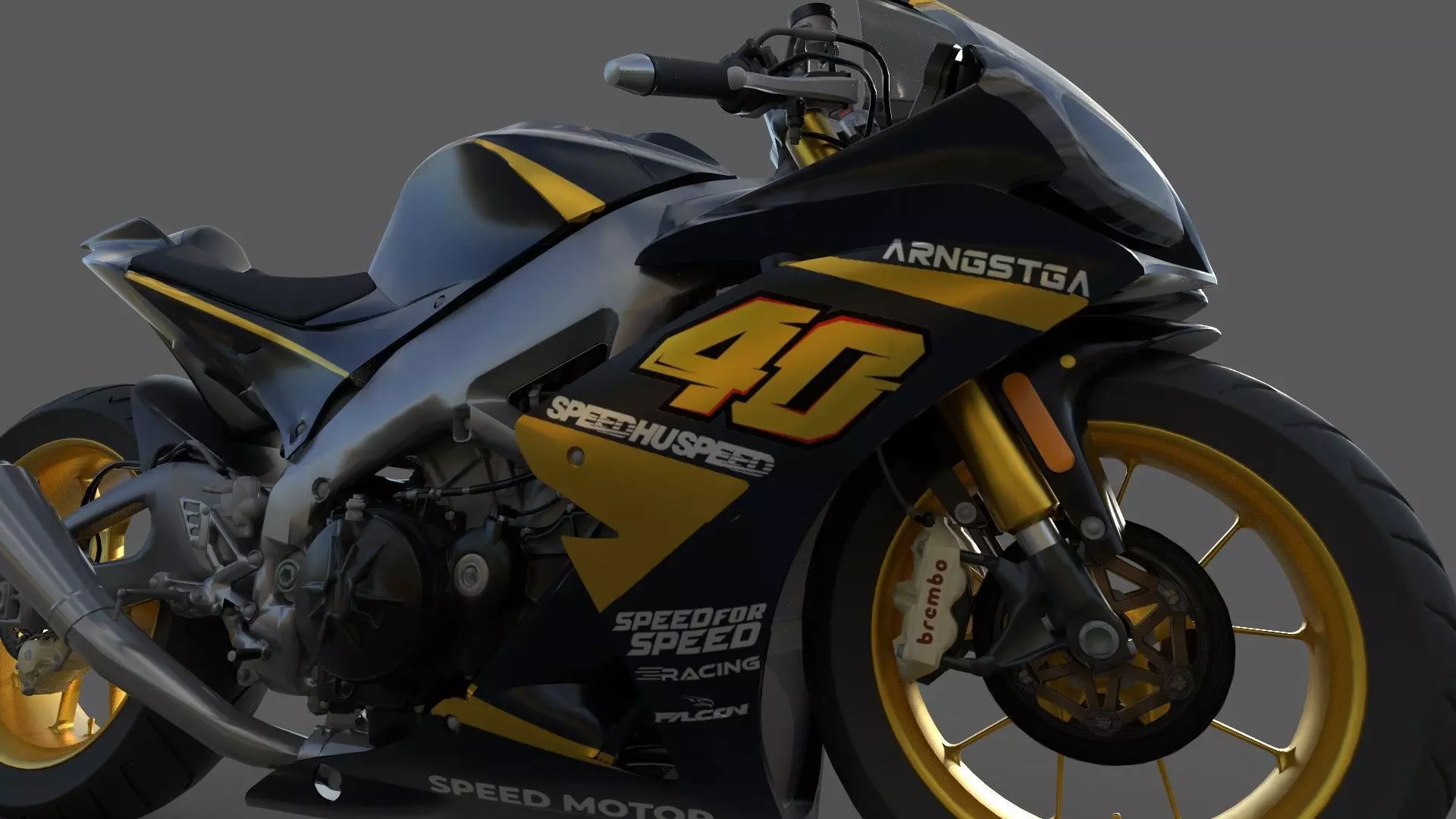 Realistic Sport Motorcycle Racing 3D model_5
