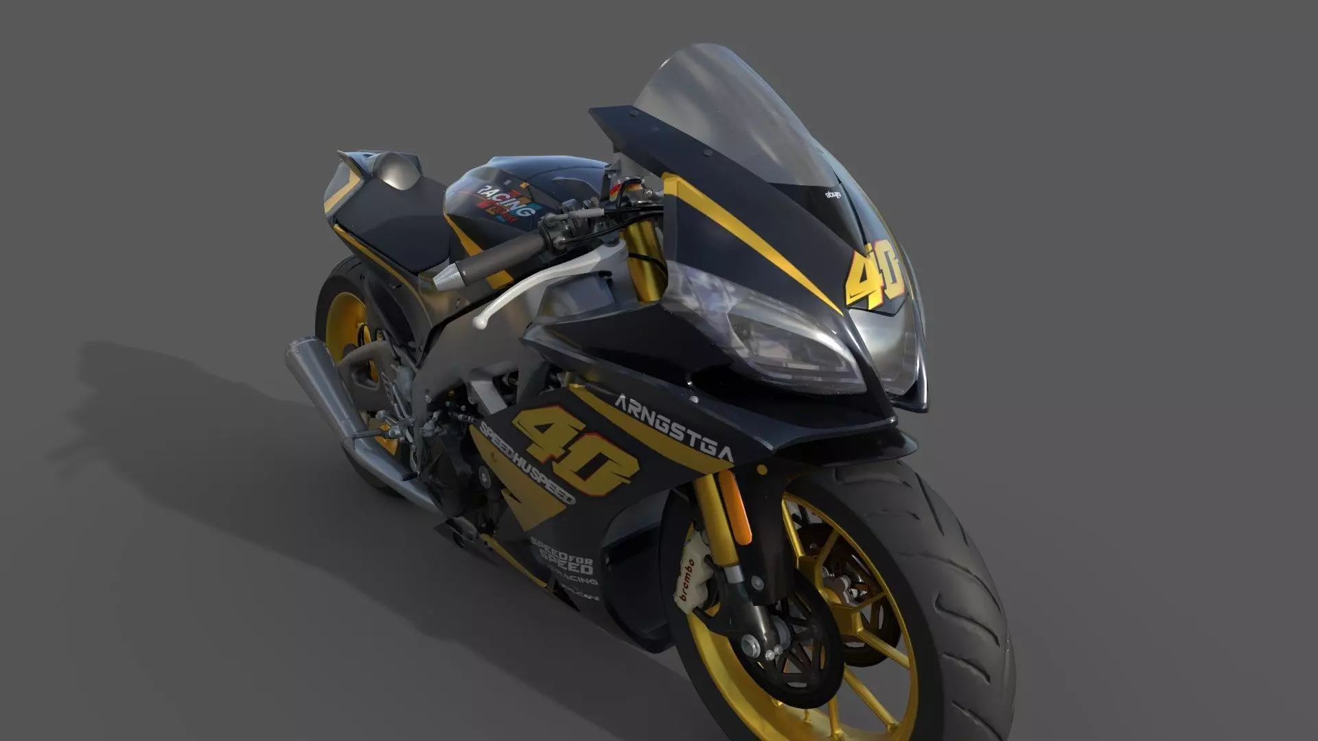 Realistic Sport Motorcycle Racing 3D model_6