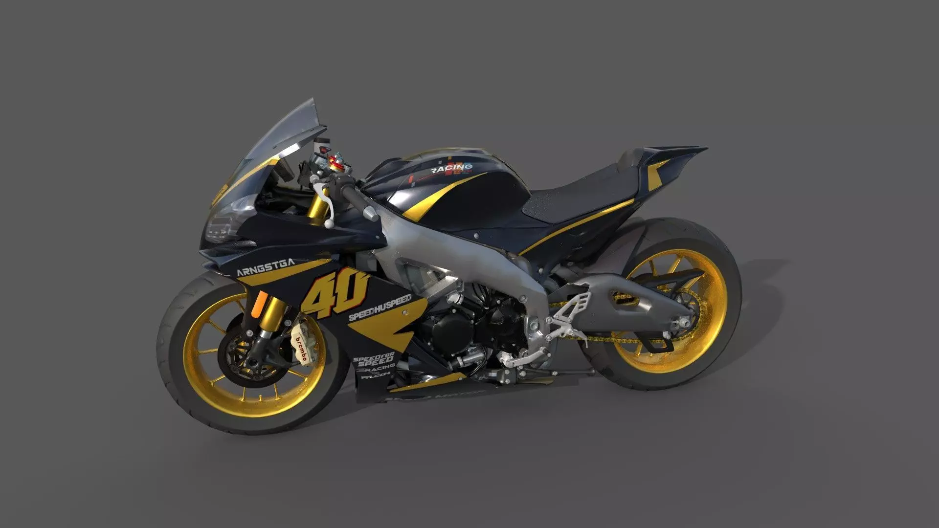 Realistic Sport Motorcycle Racing 3D model_4