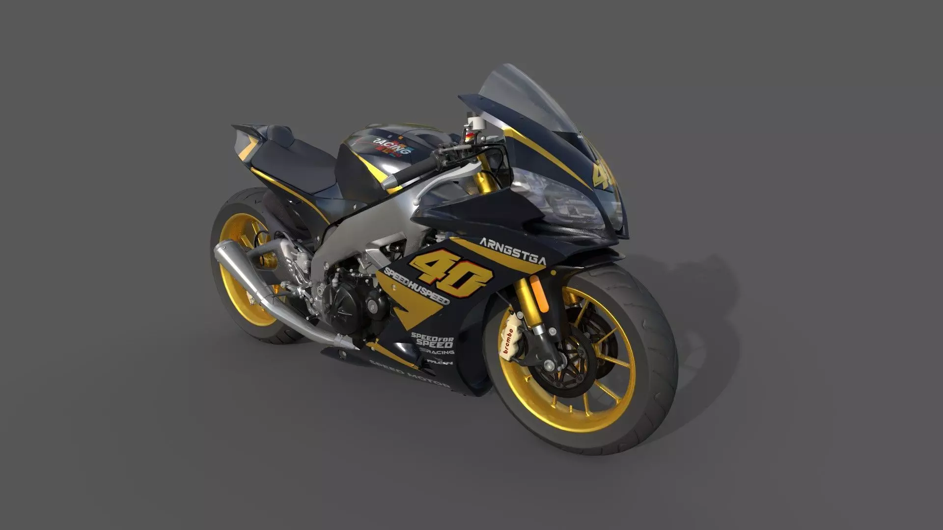 Realistic Sport Motorcycle Racing 3D model_14
