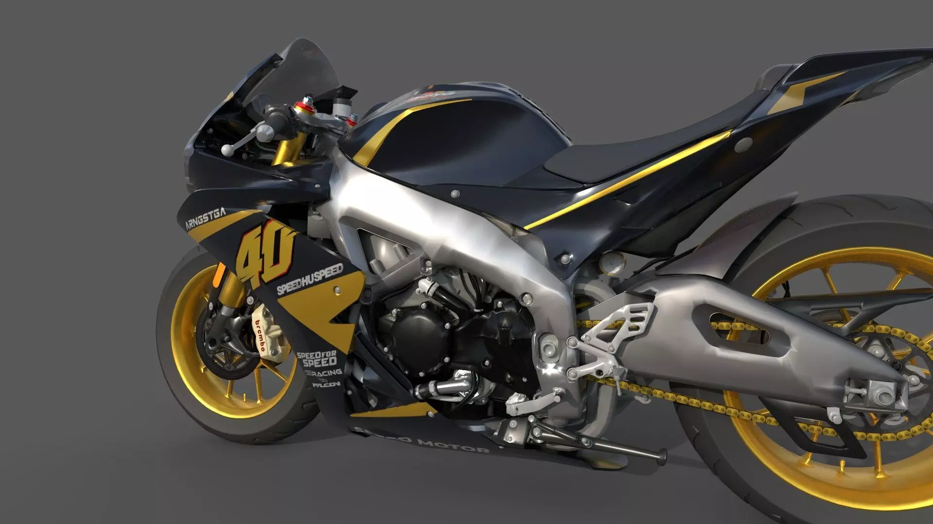 Realistic Sport Motorcycle Racing 3D model_15