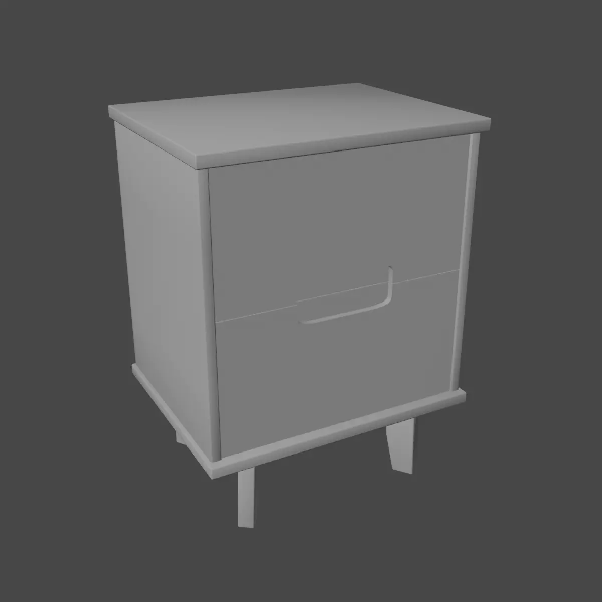 Mid Century Nightstand 01 Low-poly 3D model_8
