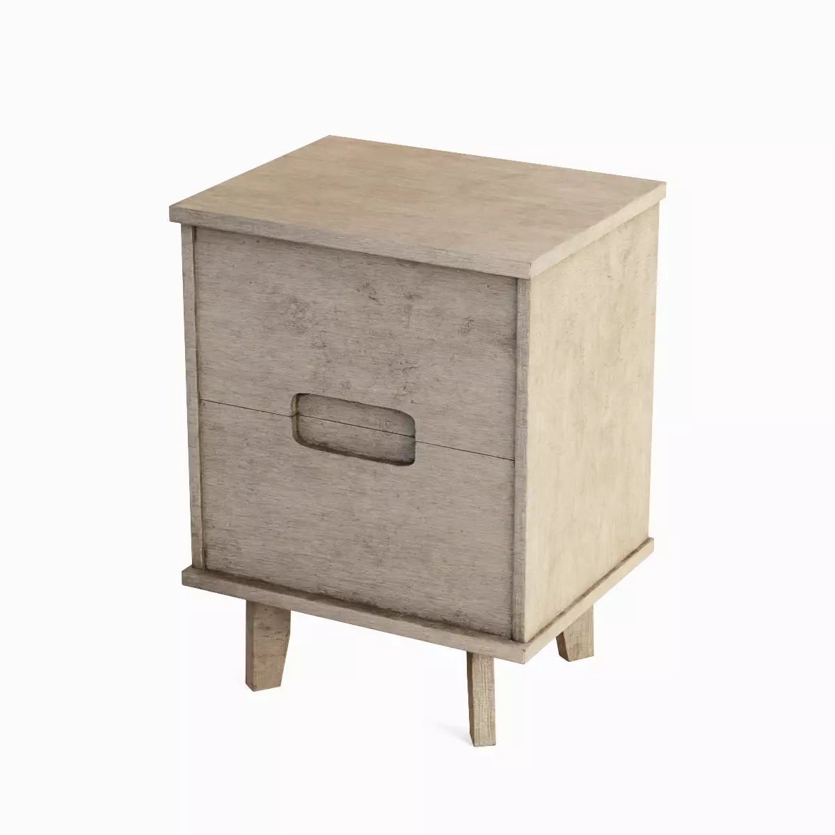 Mid Century Nightstand 01 Low-poly 3D model_5