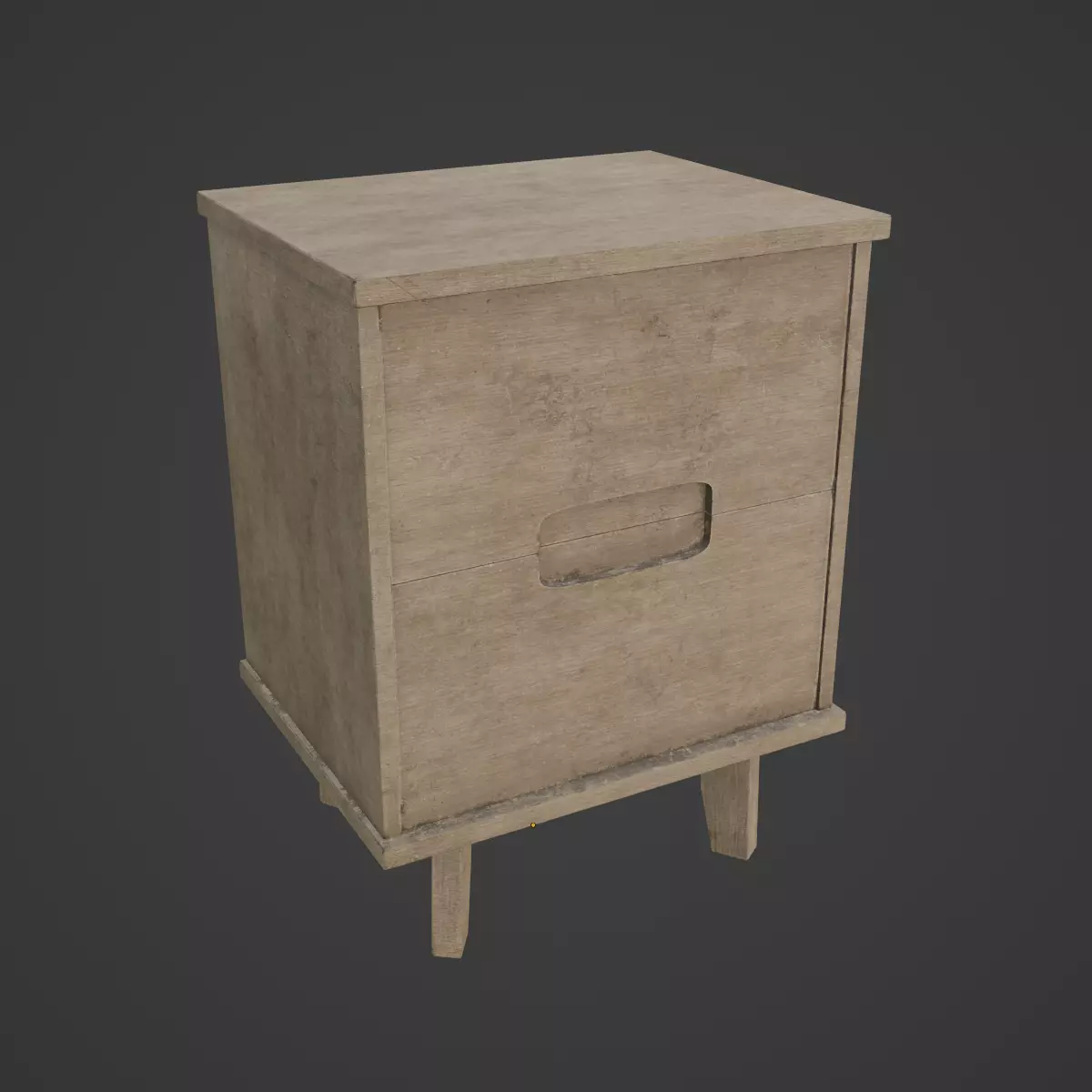 Mid Century Nightstand 01 Low-poly 3D model_6