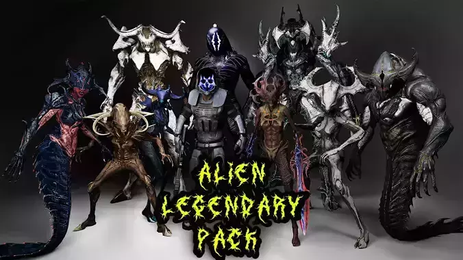 Alien Legendary Pack 3D Model Collection Alien Legendary Pack 3D Model Collection