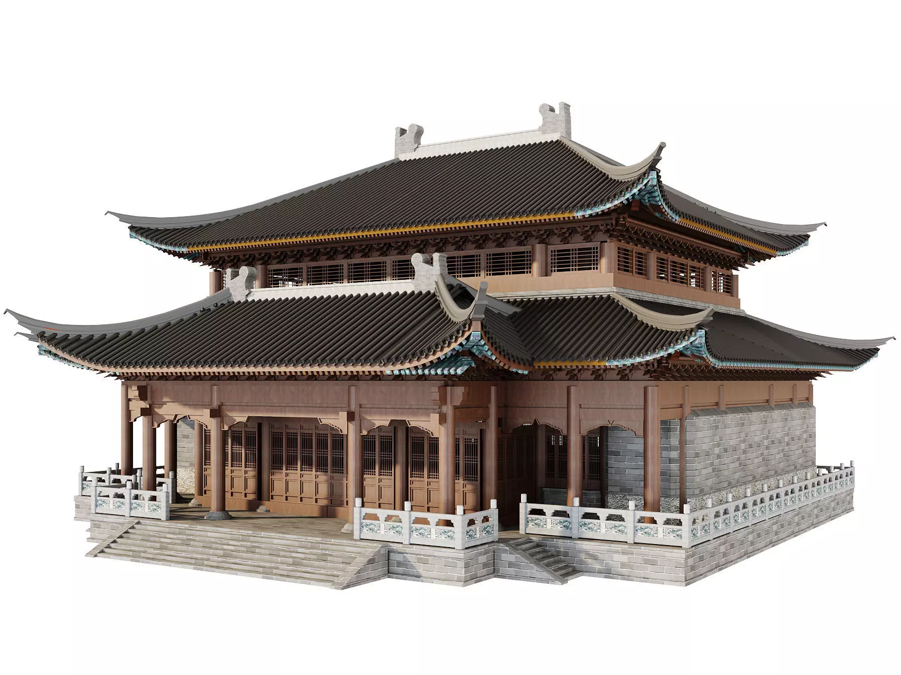 Japan Temple Hall 3D model