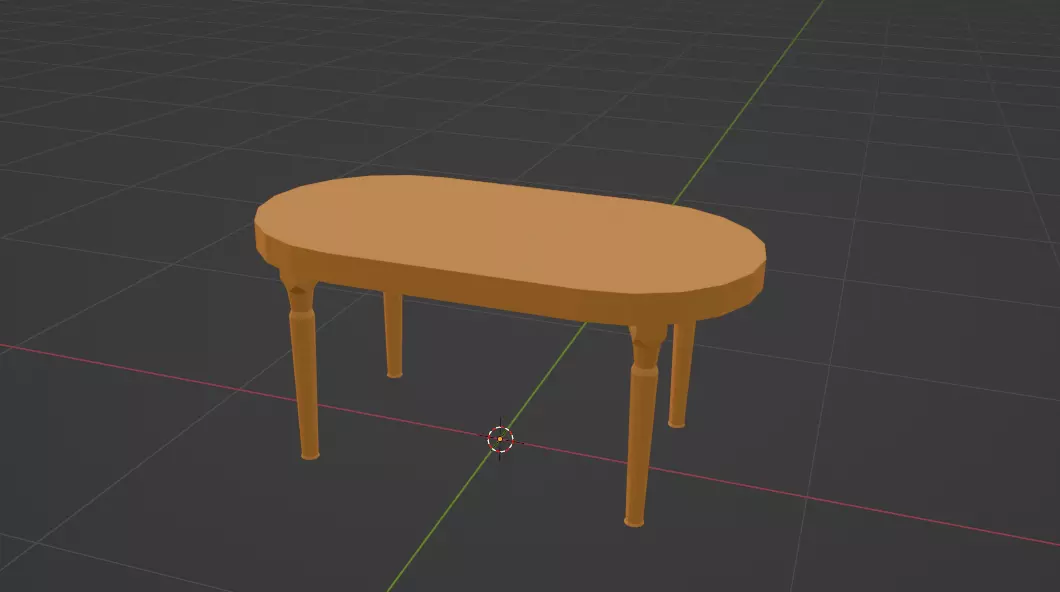 Low Poly Wooden Table Low-poly 3D model_1