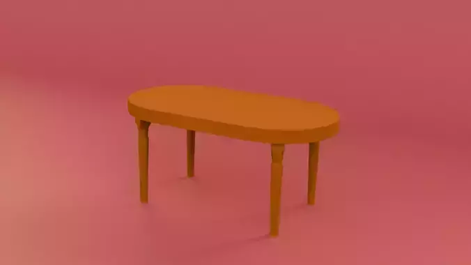 Low Poly Wooden Table