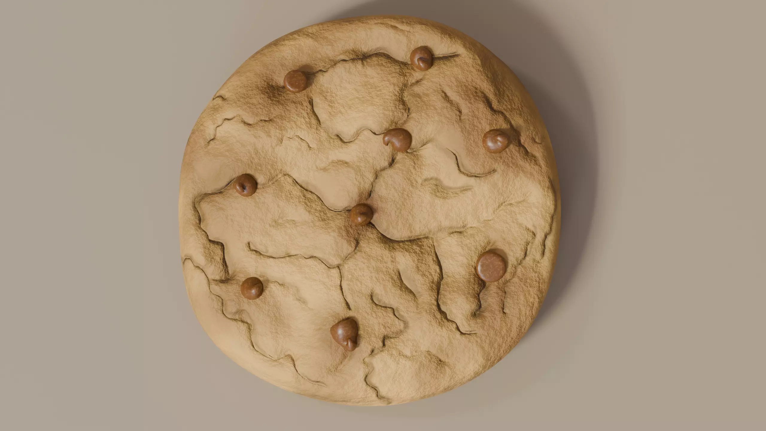 Stylized Chocolate Chip Cookie 3D Model - Detailed Food Asset 3D model_1