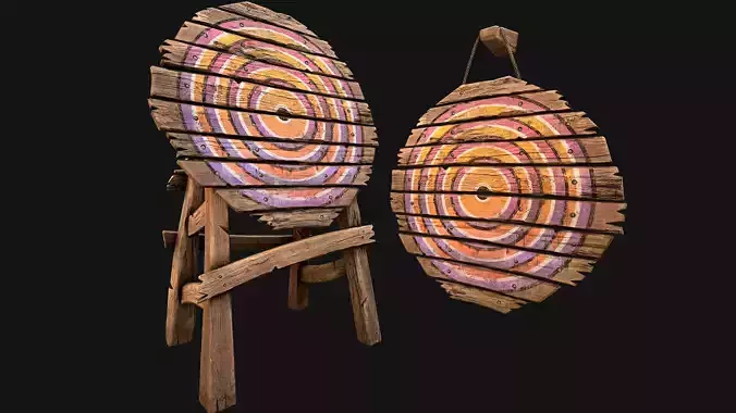 Medieval Wooden Target Furniture Fair Environment