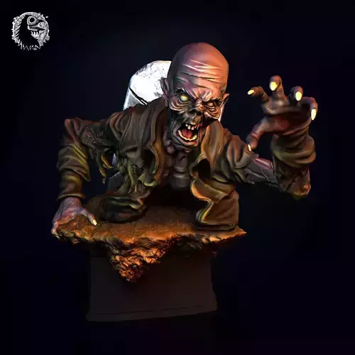 Zombie Rising Bust 3D print model