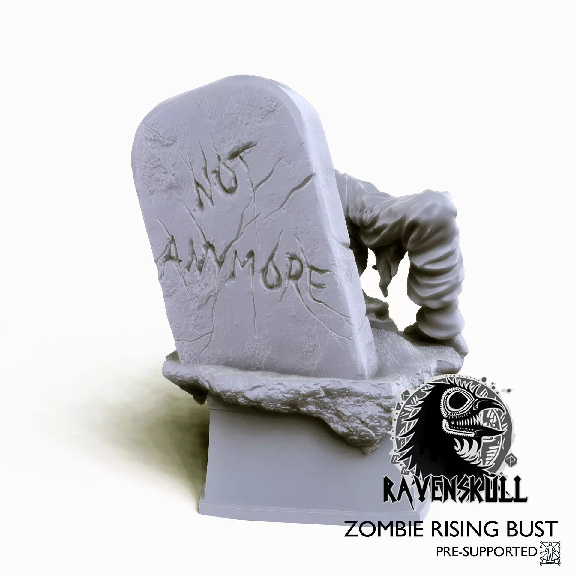 Zombie Rising Bust 3D print model_7