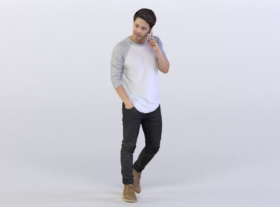 Casual posed character models bundle Nr 002 3D model_2