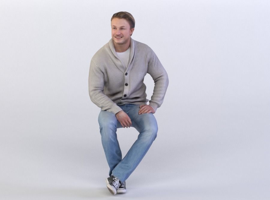 Casual posed character models bundle Nr 002 3D model_4