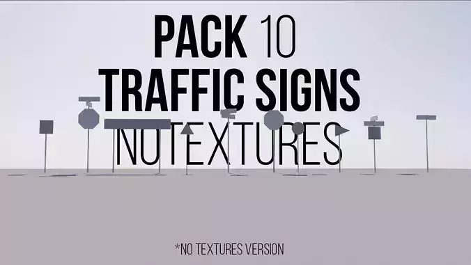 Pack 10 Traffic Signs  No Textures version