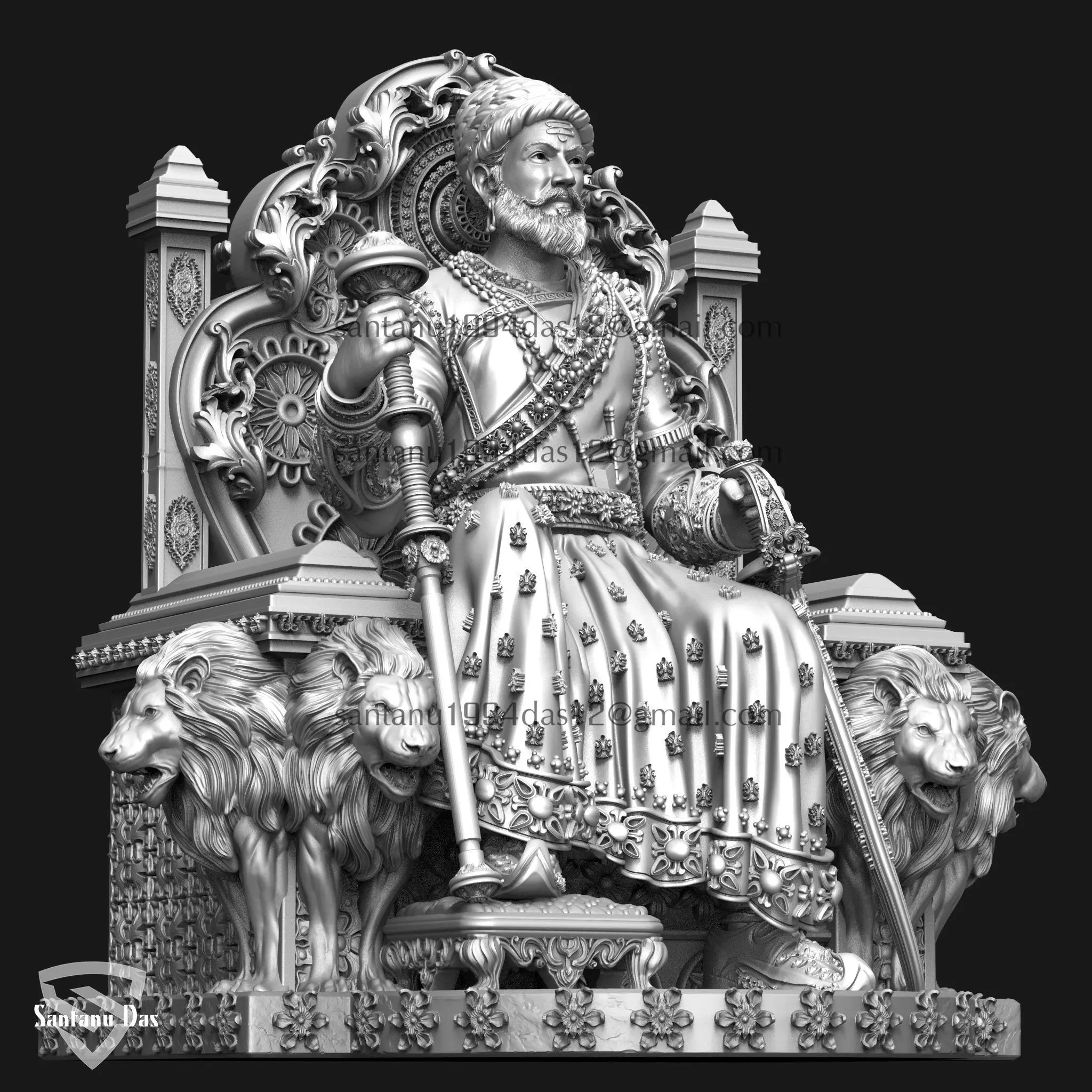 Chhatrapati Shivaji Maharaj 3dPrint 3D print model_2