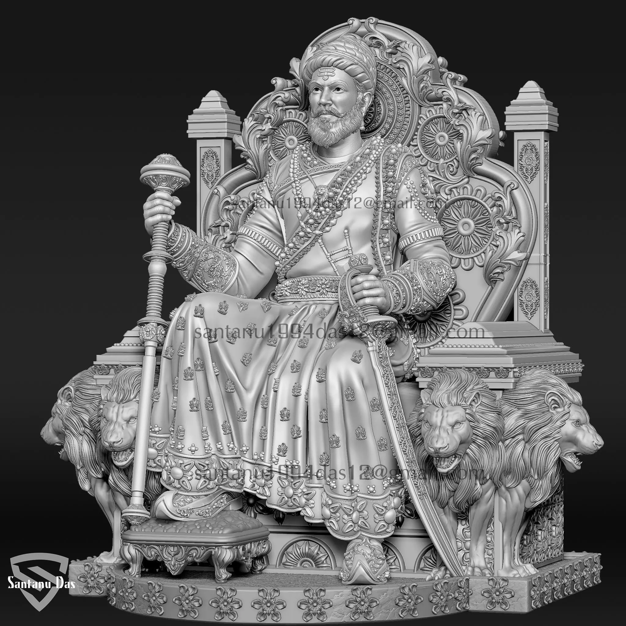 Chhatrapati Shivaji Maharaj 3dPrint 3D print model_8