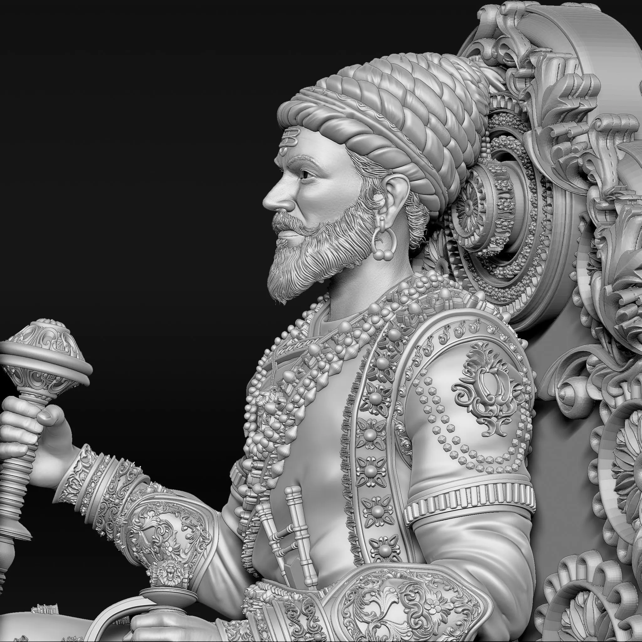 Chhatrapati Shivaji Maharaj 3dPrint 3D print model_10