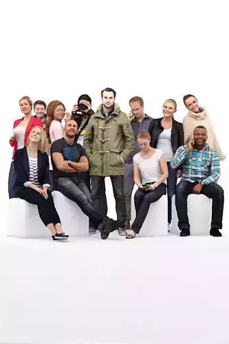 Casual posed character models bundle Nr 001 3D model