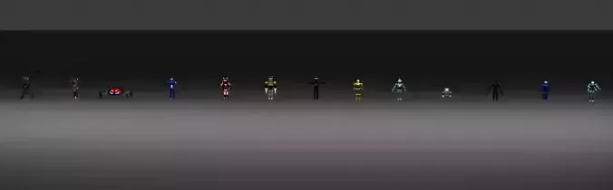 pack of 13 original low poly and rigged robots Low-poly 3D model