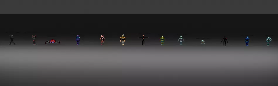 pack of 13 original low poly and rigged robots Low-poly 3D model_0